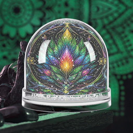 Stylized Lotus leaf Snow Globe.